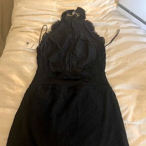 Intimately Free People Black Lace High Neck Open Back Dress NWT